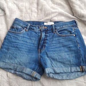 KanCan Medium Wash Cuffed Jean Shorts